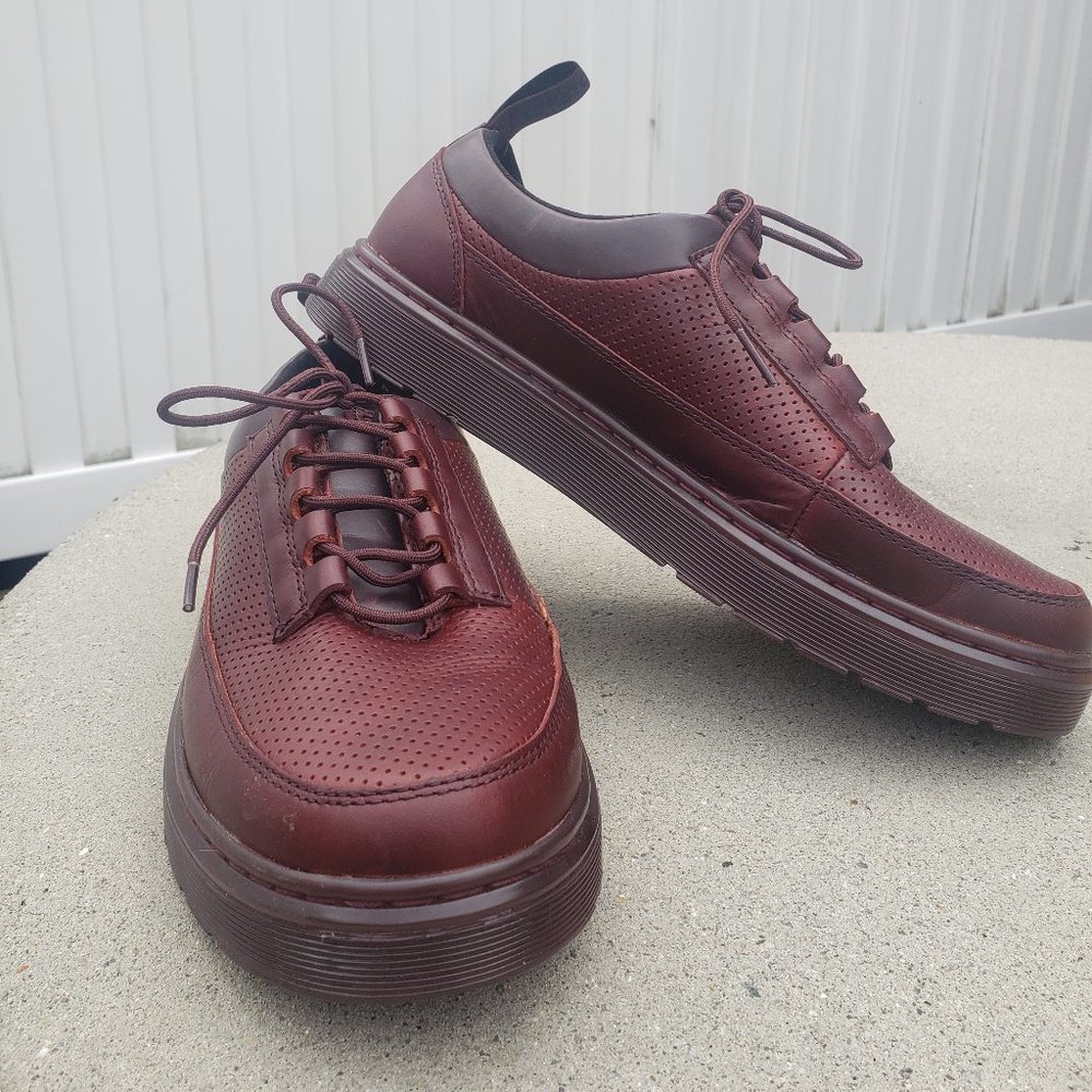 Dr. Martens red leather shoes
